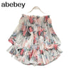 Women Off Shoulder Strap Dress Slash Neck Puff Sleeve Wide Leg Jumpsuits Summer Bohemian Print Vacation Short Playsuit