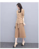 Women Office Lady Solid Outwear Loose Elegant Belt Blazer + High Waist PleatedA-Line Skirt Suit Spring Autumn 2 Pieces Sets