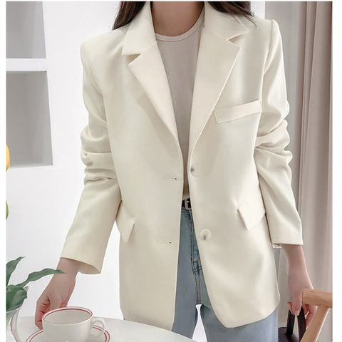 Women Office Lady Wear Suit Blazer Solid Casual Single Breasted Coat Jacket Long Sleeve Notched Collar Fishion Blazers