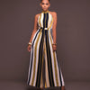 Women One piece jumpsuit Sexy Sleeveless Halter Lace up Striped straps Wide leg Siamese pants 2022 new Summer