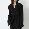 Women Oversize Long Blazer Notched Spring Autumn Loose Casual Blazers Jacket 2023