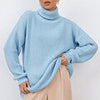 Women Oversize Sweater Black Turtleneck Long Sleeve Pullover Winter Loose Long Jumper Knitted Warm Sweaters for Women