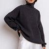 Women Oversize Sweater Black Turtleneck Long Sleeve Pullover Winter Loose Long Jumper Knitted Warm Sweaters for Women