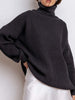 Women Oversize Sweater Black Turtleneck Long Sleeve Pullover Winter Loose Long Jumper Knitted Warm Sweaters for Women