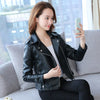 Women PU Leather Coat Blazer Long Sleeve Lapel Zipper Jacket Outerwear Short Clothes for Female Ladies Spring Autumn New