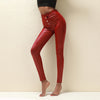 Women PU Leather Pants High Waist Elastic Skinny Trousers Sexy Slim Female Pencil Leather  Pants Women's Tight Pants