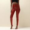 Women PU Leather Pants High Waist Elastic Skinny Trousers Sexy Slim Female Pencil Leather  Pants Women's Tight Pants
