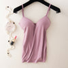 Women Padded Bra Spaghetti Strap V Neck Vest Cami Tank Tops Shirt Blouse