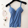Women Padded Bra Spaghetti Strap V Neck Vest Cami Tank Tops Shirt Blouse