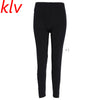 Women Patchwork Stitching Elastic Slim Leatherette Legging Stretchy Pencil Pants