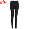 Women Patchwork Stitching Elastic Slim Leatherette Legging Stretchy Pencil Pants