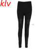 Women Patchwork Stitching Elastic Slim Leatherette Legging Stretchy Pencil Pants