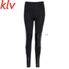Women Patchwork Stitching Elastic Slim Leatherette Legging Stretchy Pencil Pants