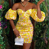 Women Pencil Dress Summer Off Shoulder Floral Elegant Dresses Sexy Skinny Evening Party Formal Dresses Ruffles Ladies Dress 2022