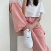 Women Pink Jeans Denim Long Pants Autumn Cowboy Female Loose Streetwear High Waist Women Trousers Wide Leg Jean