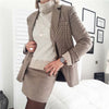 Women Plaid Autumn 2 Piece Set Blazer,High Waist Skirt Office Lady  Jacket Skirt Suits Sold Separately Women's Costumes