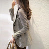Women Plaid Mid-Length Slim-Fit Coat Temperament Suit Jacket Female Lady 2023 Houndstooth Woolen Small Blazer Jacket
