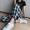 Women Plaid Pants High Waist Sweatpants Casual Loose Wide Leg Trousers Suits Retro Teens Harajuku Korean Streetwear Jogger 2022