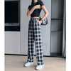 Women Plaid Pants High Waist Sweatpants Casual Loose Wide Leg Trousers Suits Retro Teens Harajuku Korean Streetwear Jogger 2022