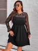 Women Plus Size 4XL Lace Long Sleeves Midi Evening Party Dresses Elegant Birthday Formal Dress 2023 Autumn Clothing