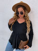 Women Plus Size 4XL Peplum Tunic Blouses Top Ladies 2023 Autumn Long Sleeve Casual Oversized T-Shirts Fall Clothing Fashion