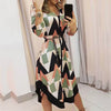 Women Plus Size Boho Maxi Dresses Holiday Style Feminino Print Casual Plus Size Ladies Dress Retro Female Print Long Dress