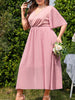 Women Plus Size Wedding Guest Maxi Dress 2023 Autumn Long Elegant Party Wear Cocktail Pink Dresses Oversized Evening Clothing