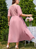 Women Plus Size Wedding Guest Maxi Dress 2023 Autumn Long Elegant Party Wear Cocktail Pink Dresses Oversized Evening Clothing