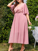 Women Plus Size Wedding Guest Maxi Dress 2023 Autumn Long Elegant Party Wear Cocktail Pink Dresses Oversized Evening Clothing