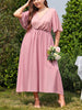 Women Plus Size Wedding Guest Maxi Dress 2023 Autumn Long Elegant Party Wear Cocktail Pink Dresses Oversized Evening Clothing