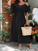 Women Plus Size Wedding Guest Maxi Dress 2023 Summer Autumn Long Elegant  Cocktail Black Party Dress Oversized Evening Clothing