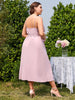 Women Plus Size Wedding Guest Maxi Dress 2023 Summer Long Elegant Party Wear Cocktail Pink Dress Oversized Evening Clothi