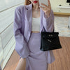Women Purple Causal Elegant Single-breasted Blazer Jacket & Split Pencil Skirts 2022 Spring Summer Office Lady Business Outfits