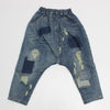 Women Ripped Hole Wide Leg Drop Crotch jeans hip hop streetwear Baggy Harem Jeans pants Boyfriend Bloomers Denim Trousers ZH896