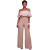 Women Ruffles Party Jumpsuit Rompers 2022 Black Off The Shoulder Strapless Wide Leg Jumpsuit Long Pants Elegant Overalls Female