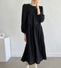 Women'S 2022 Spring  Long Puff Sleeve Mid-Length Dress Female Casual Vestido Clothes Robe