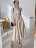 Women'S 2022 Spring  Long Puff Sleeve Mid-Length Dress Female Casual Vestido Clothes Robe