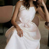 Women'S  Solid Off Shoulder Tunic Maxi Long Dresses Sling Strapless Backless Wedding Guest Bridal Dress Banquet Dress