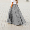 Women'S Skirts 2022 Vintage Plaid Check Long Skirt  Zipper Pleated Bohemian  Femme Casual Pockets Maxi Skirts New