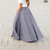 Women'S Skirts 2022 Vintage Plaid Check Long Skirt  Zipper Pleated Bohemian  Femme Casual Pockets Maxi Skirts New