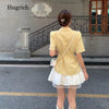 Women Sets Pure Summer Blazer Korean Style Outfit Classic Streetwear Trendy Female Office Slim Minimalist Mini Casual Elegant