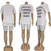 Women Sets Summer Tracksuits Letter Print T-Shirts+Shorts Suit Two Piece Set Club Party Sportswear Street 2 Pcs Outfits GL8360