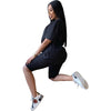 Women Sets Summer Tracksuits Letter Print T-Shirts+Shorts Suit Two Piece Set Club Party Sportswear Street 2 Pcs Outfits GL8360