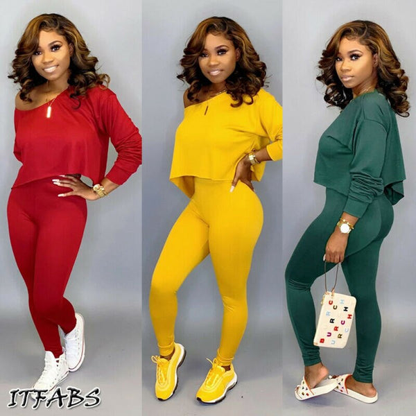 Women Sets Women sets Red Black Yellow 2 pcs Sweatsuit Cotton Summer Pullover Suit Women outfit Two Piece Tracksuits office lady