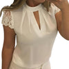 Women Sexy Blouses Summer Casual Hollow Chiffon Splice Lace Tops Blouse Plus Size Shirts Blusas Mujer De Moda