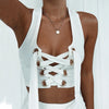 Women Sexy Bralette White Cropped Tank Top Fashion 2022 Tumblr Female Camisole Sleeveless Bandage Lace Up Top Haut Femme