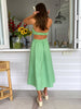 Women Sexy High Waist Hollow Out 2023 Dress Off Shoulder Backless Summer Holiday Beach Long Dress Maxi Lady Sleeveless Dress