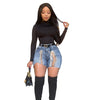 Women Sexy Jeans Shorts Summer High-waist Denim Knotted Band Mini Short Beach Casual Shorts Sexy Club Party