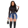 Women Sexy Jeans Shorts Summer High-waist Denim Knotted Band Mini Short Beach Casual Shorts Sexy Club Party