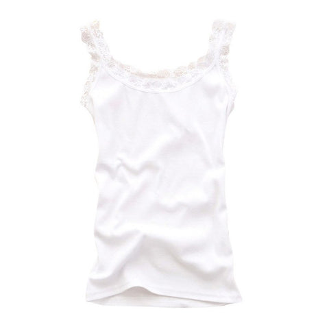 Women Sexy Lace Tank Tops Vest T-shirt Sleeveless Temperament Fashion O-Neck Camisole Top Female Floral Solid Color Homewear